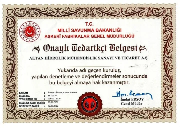 Altan Hidrolik Müh. San. ve Tic. A.ş