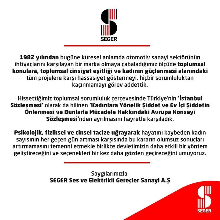 Seger Ses Elektrik Gereçleri San. A.Ş.